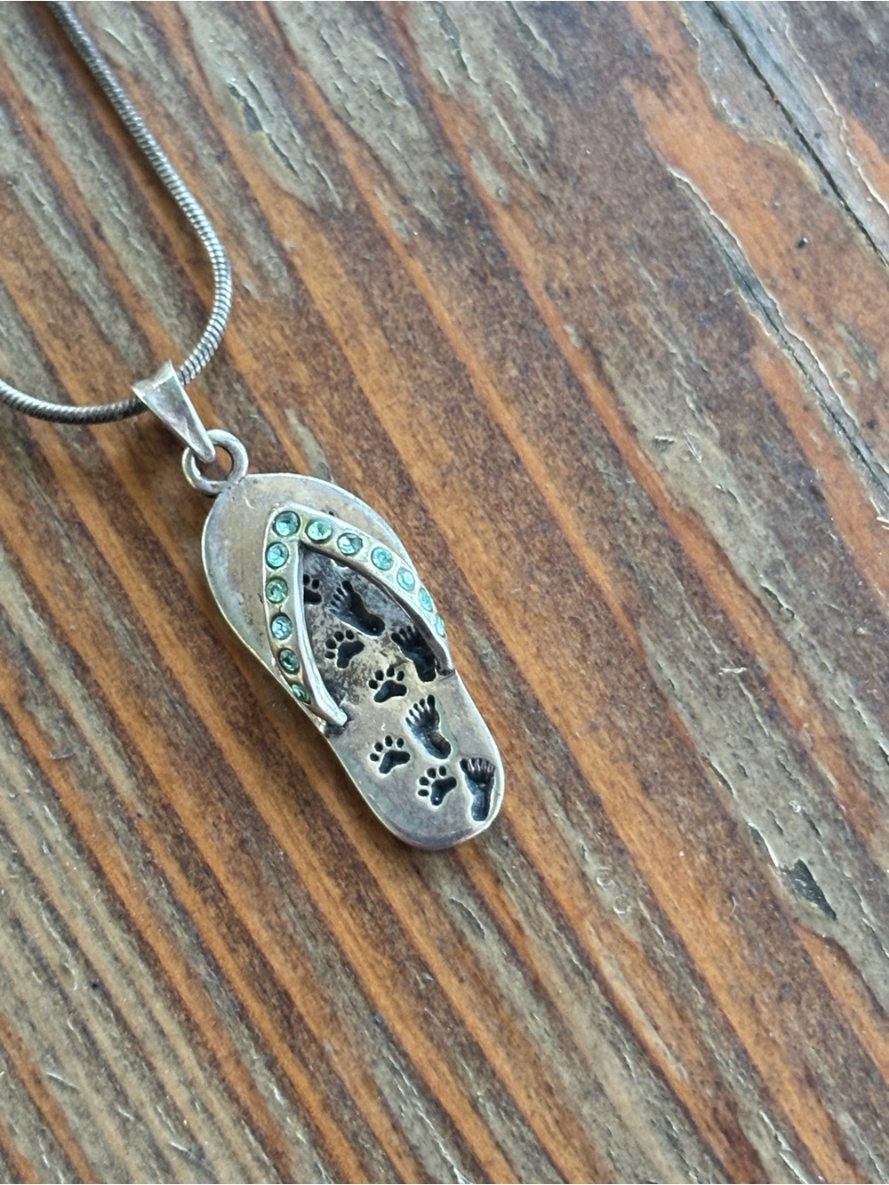 Sterling Silver Flip Flop Pet Memory Necklace